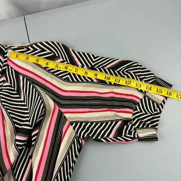 Anthropologie Geometric Pattern Striped Midi Dress with High Neck -NWT - Picture 14 of 14